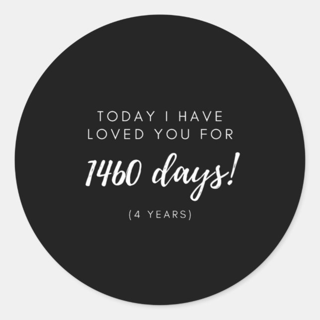 Pegatina Redonda Regalo del cuarto aniversario para Novia Novia Nov (Anverso)