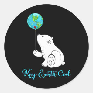 Pegatina Redonda Regalo del Día de la Tierra de las Camisas de Oso