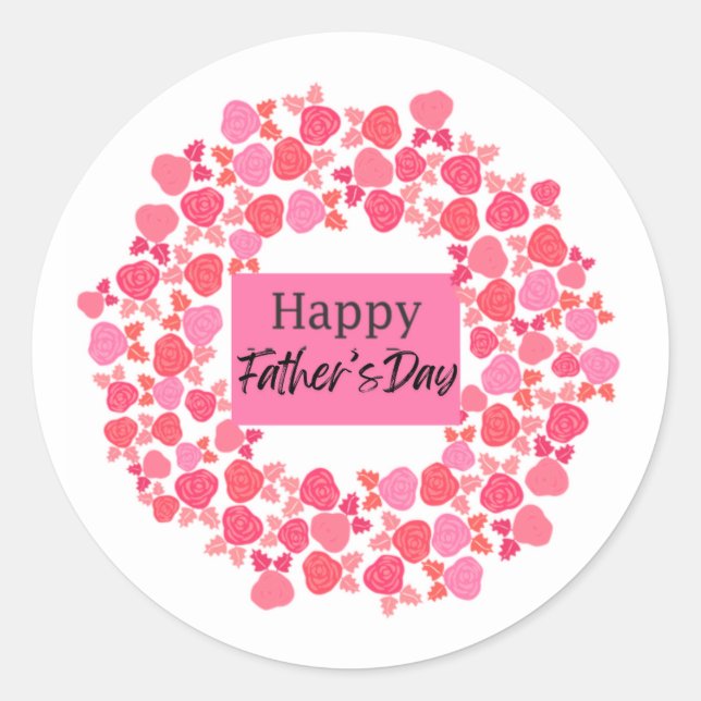 Pegatina Redonda Regalo del Día del Padre (Anverso)