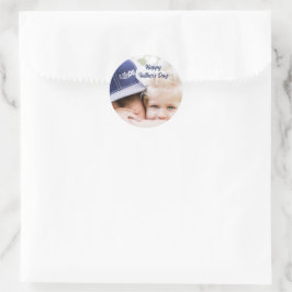 Pegatina Redonda Regalo del Día del Padre para Papá | Foto y Nombre