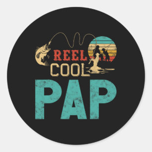Pegatina Redonda Regalo del Día del Padre para pescador de papá gen