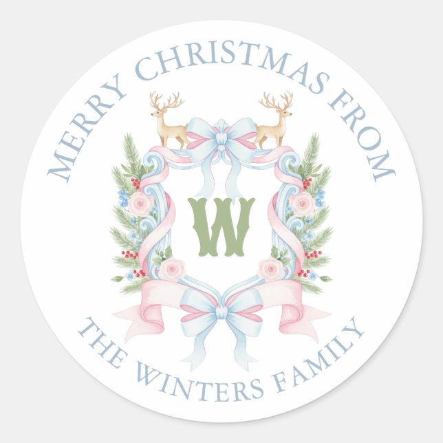 Pegatina Redonda Regalo del Escudo de monograma del abuelo de la pe (Anverso)