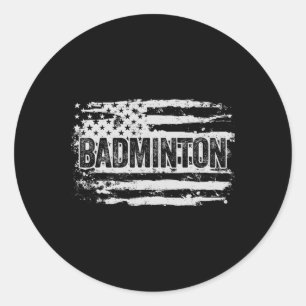 Pegatina Redonda Regalo del jugador de Badminton