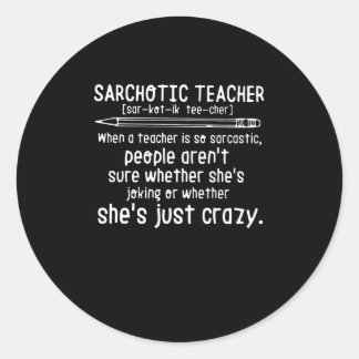 Pegatina Redonda Regalo del profesor | Profesora Sarchotic