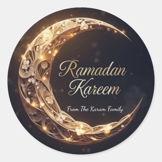 Pegatina Redonda Regalo del tema Ramadan Kareem Sticker para celebr (Anverso)
