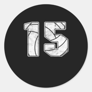 Pegatina Redonda Regalo deportivo de la celebración de los 15 cumpl
