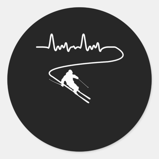 Pegatina Redonda Regalo deportivo Guay Winter Sports a base de esqu (Anverso)