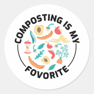 Pegatina Redonda Regalo divertido de compost Jardín de jardineros