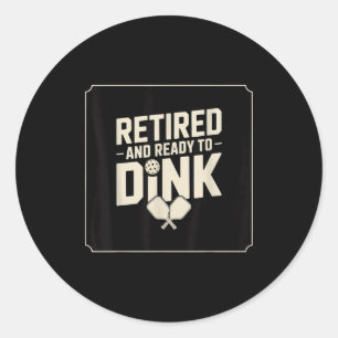 Pegatina Redonda Regalo divertido de deporte pickleball abuelo dink