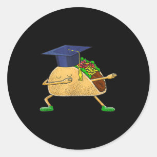Pegatina Redonda Regalo divertido de graduación para amante de taco