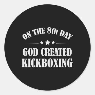 Pegatina Redonda Regalo divertido de kickboxing Biblia Artes Marcia