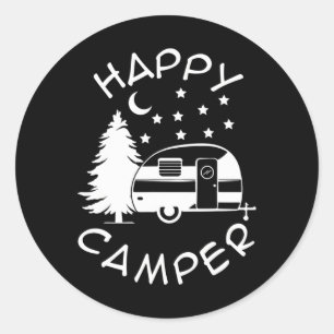 Pegatina Redonda Regalo divertido para amante del camping y senderi