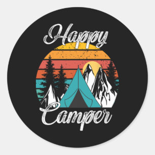 Pegatina Redonda Regalo divertido para amante del camping y senderi