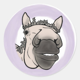 Pegatina Redonda Regalo divertido para amantes de caballos Calcoman
