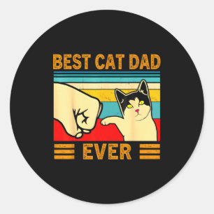 Pegatina Redonda Regalo divertido para amantes de gatos, papá gato