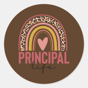 Pegatina Redonda Regalo Elemental Principal De Vida Para El Princip