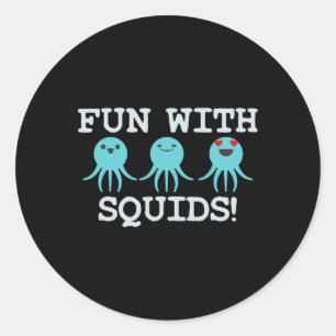 Pegatina Redonda Regalo estudiantil del profesor Squid Marine Biolo