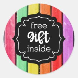 Pegatina Redonda Regalo gratis dentro de los pegatinas de etiquetas