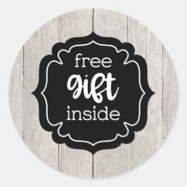 Pegatina Redonda Regalo gratis en pegatinas rústicos