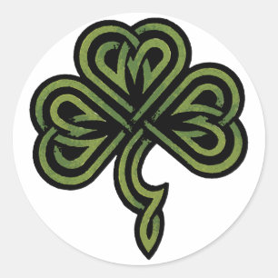 Pegatina Redonda Regalo irlandés del trébol