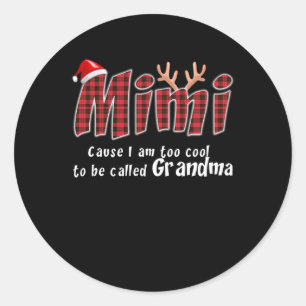 Pegatina Redonda Regalo Mimi Mimi Navidades Gran Abuela Mimi Lover