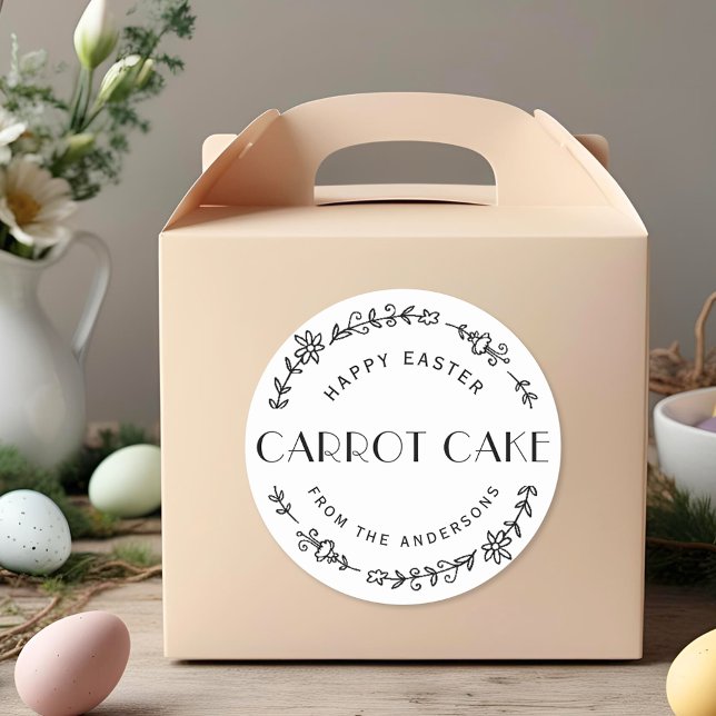 Pegatina Redonda Regalo moderno de horneado floral Wreath Easter ca (Subido por el creador)