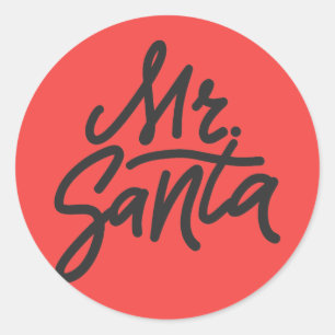 Pegatina Redonda Regalo moderno de Navidad para hombres de MR. SANT