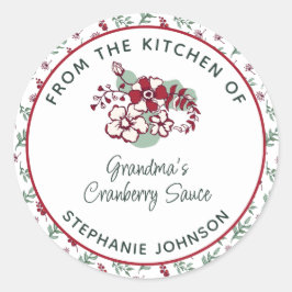 Pegatina Redonda Regalo navideño casero de la cocina de