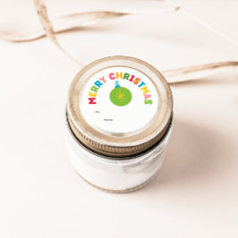 Pegatina Redonda Regalo navideño colorido y brillante