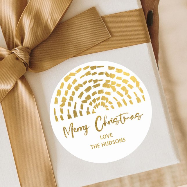 Pegatina Redonda Regalo navideño de Navidades del Boho Gold Arch (Subido por el creador)