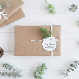 Pegatina Redonda Regalo navideño moderno minimalista