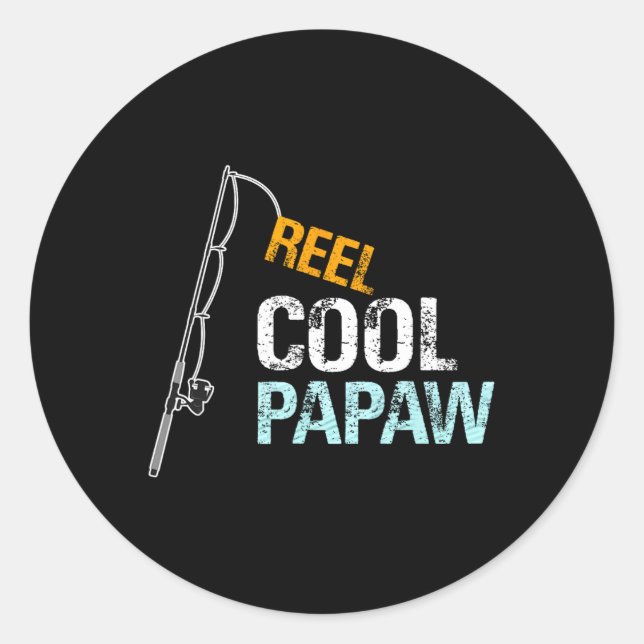 Pegatina Redonda Regalo Papaw De Guay Para El Abuelo De La Nieta (Anverso)