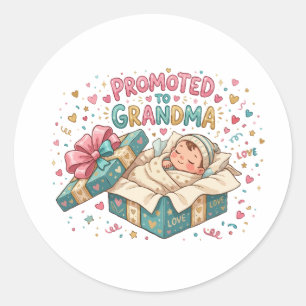 Pegatina Redonda Regalo para Abuela Ascendida