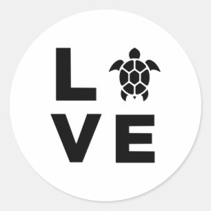 Pegatina Redonda Regalo para amante de tortugas Ama las tortugas ma
