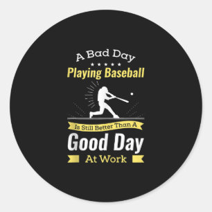 Pegatina Redonda Regalo Para El Equipo De Béisbol Jugador De Béisbo