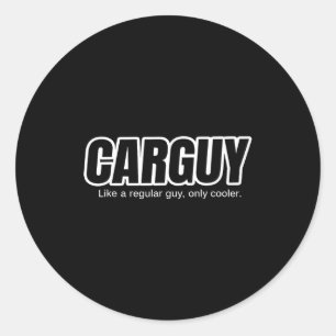 Pegatina Redonda Regalo para Hombre de Coche - Hombre de coche como