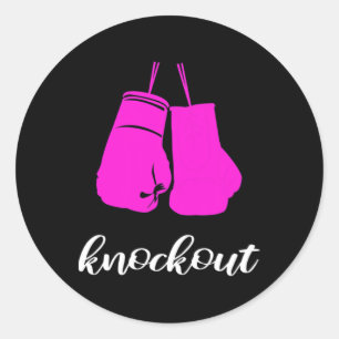 Pegatina Redonda Regalo para mujeres fanáticas del kickboxer knocko