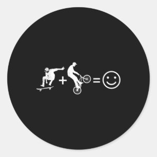 Pegatina Redonda Regalo para patinador y ciclista BMX Skate