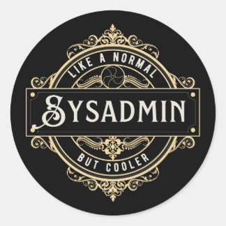 Pegatina Redonda Regalo para trabajo de Sysadmin - Negocio de Sysad