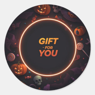 Pegatina Redonda "REGALO PARA USTED" Textos