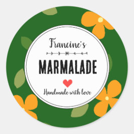 Pegatina Redonda Regalo Personalizado de Mermelada Casera de Frutas