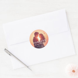 Pegatina Redonda Regalo personalizado del Día de San Valentín