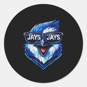 Pegatina Redonda Regalo retro de Jays para hombres mujeres niños ni