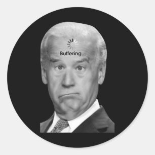 Pegatina Redonda Regalo sarcástico de Biden Buffering para el presi