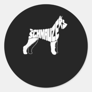 Pegatina Redonda Regalo Schnauzer Gracioso Schnauzer Art