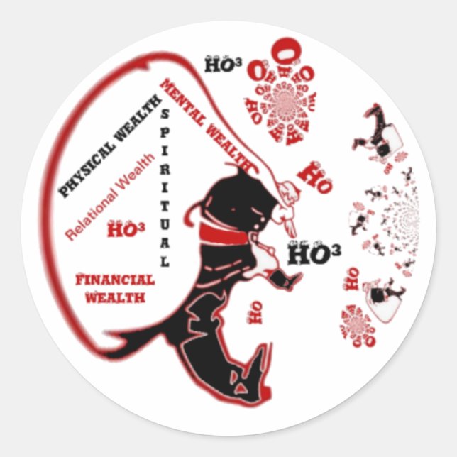 Pegatina Redonda Regalo secreto Santa - Prosperidad y Riqueza (Anverso)