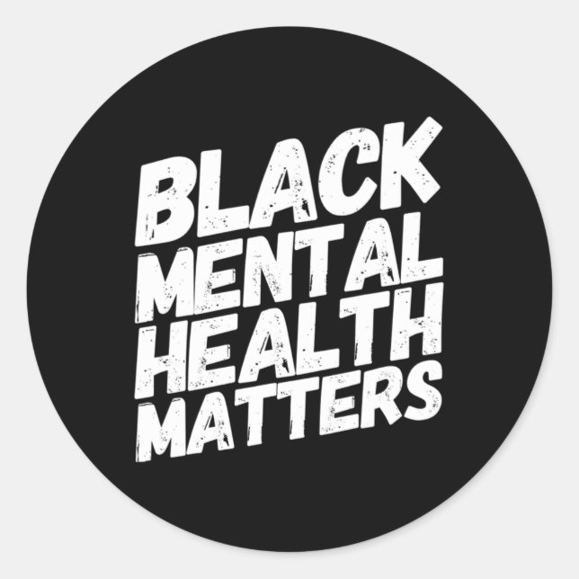 Pegatina Redonda Regalo terapéutico de Black Mental Health Matters (Anverso)
