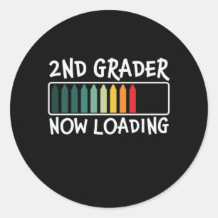 Pegatina Redonda Regalos 2.º Profesor 2º Grader Now Loding