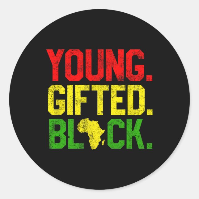 Pegatina Redonda Regalos afroamericanos por regalo de Mes de la His (Anverso)