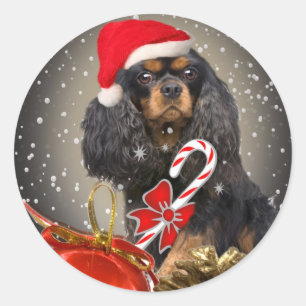 Pegatina Redonda Regalos arrogantes de rey Charles Santa